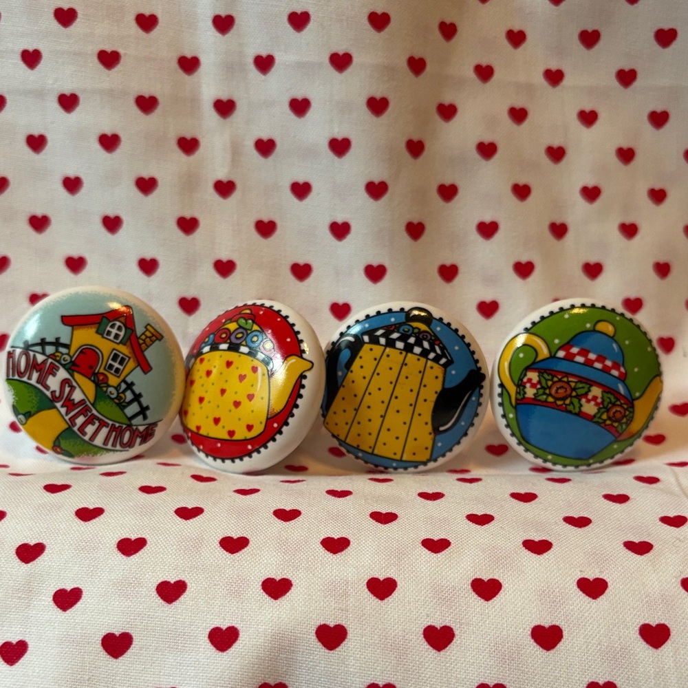 Mary Engelbreit Colorful Ceramic Cabinet Knobs Set